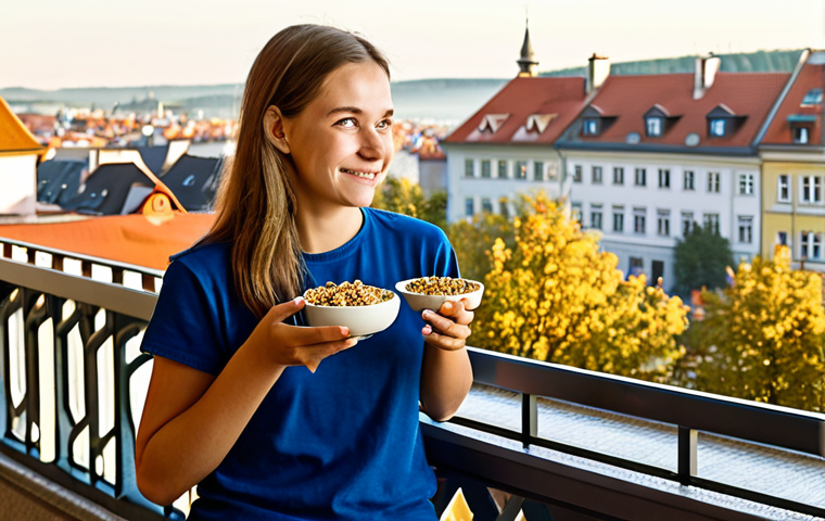 일주기 리듬 최적화를 위한 생활 습관 - Morning Light & Healthy Breakfast**

"A young woman, fully clothed in comfortable, casual attire, en...