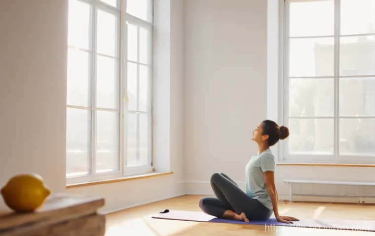 일주기 리듬을 고려한 업무 환경 조성 - **Morning Harmony and Circadian Awakening:**
    "A cheerful woman in her late 20s, with a relaxed e...